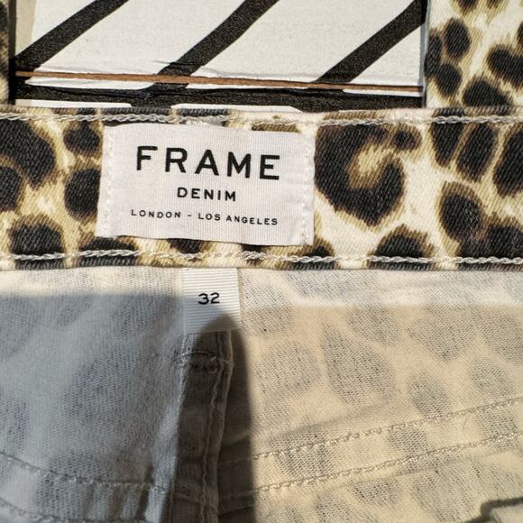 FRAME Ali High Rise Cigarette Jeans in leopard size 32 - Picture 5 of 8